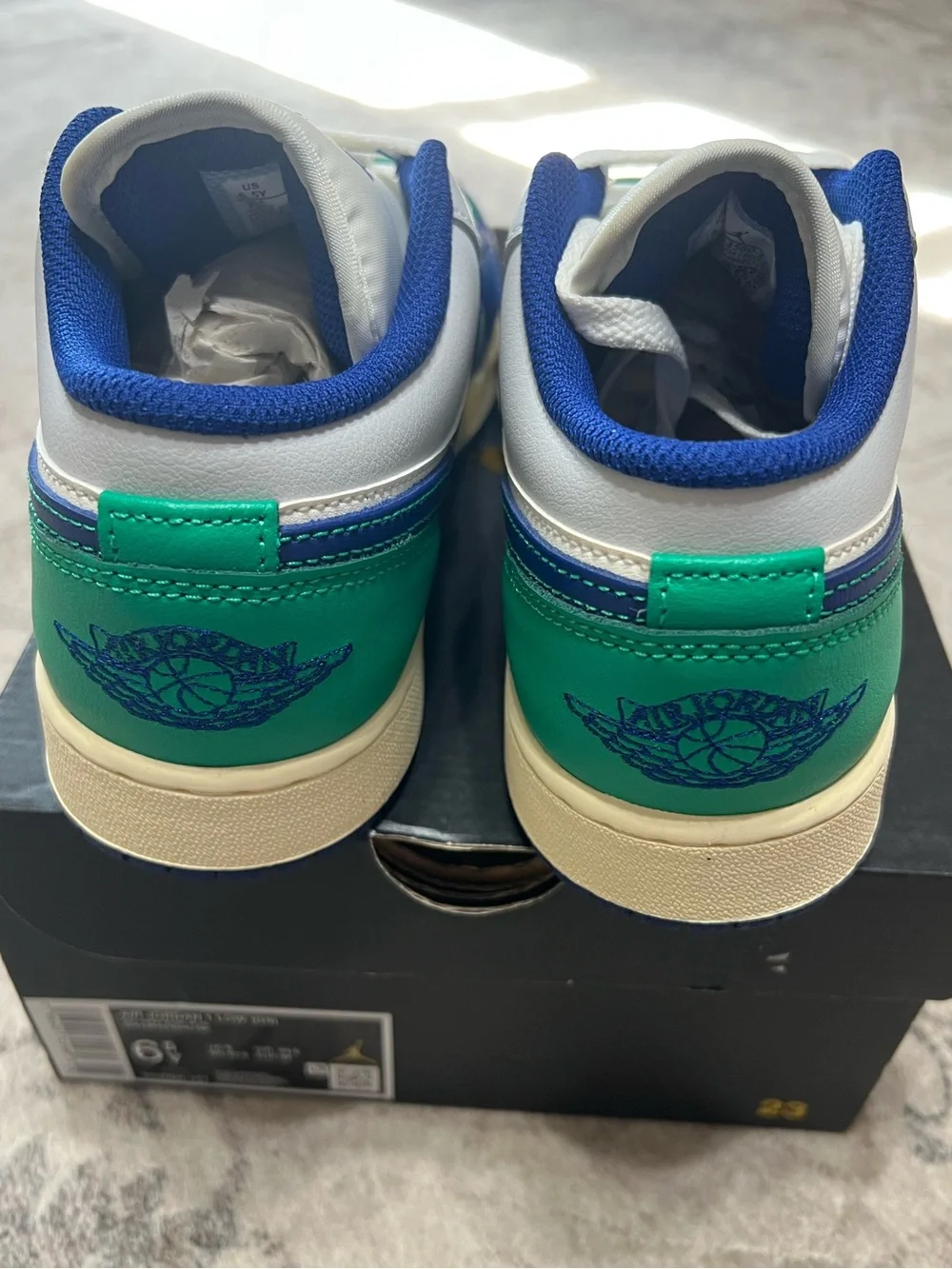 Air Jordan 1 Low Sail/ Deep Royal Blue 8 Women’s size or 6.5 Youth